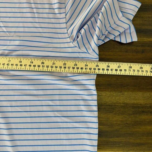 Peter Millar Summer Comfort Performance Golf Polo Purple Blue Stripe XL - Picture 4 of 5